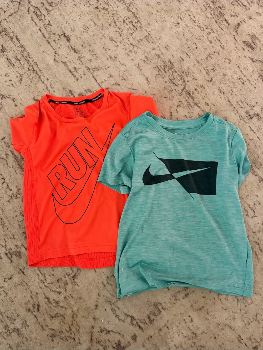 Nike Kids size 7 bundle- Short-Sleeve Tees - Bright Orange & Teal